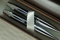 Cross Autocross Compact Havana Black Lacquer (Tuxedo) and Extremely Polished Appointments Ballpoint Pen and Continuous Twist 0.9mm Pencil Set in Pristine Cross Gift Box