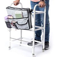 Fushida Walker Bag Attachments Pouch for Rollator or Folding Walker Scooters|Rollators|4 Wheel Chairs Linen Pockets Storage Loose Items Fit Elderly,Disability,Limited Mobility(FGJ416) (Gray)