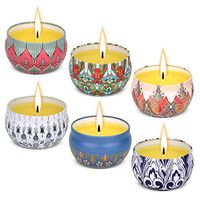 BiKuiShi Citronella Scented Candles Pack of 6 Natural Soy Wax Travel Tin 2.5oz, Outdoor and Indoor