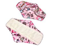 4 Bamboo Mama Cloth/Menstrual Pads/Reusable & Water Proof Sanitary Pads/Panty Liners - Prints (Royal Flowers)