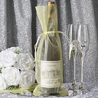 Efavormart 50PCS Yellow Organza Gift Bag Drawstring Pouch Wedding Favors Bridal Shower Treat Jewelry Bags - 6"x15"