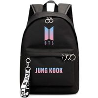 Hosston Kpop BTS Bangtan Boys Backpack Unisex Casual Schoolbag Laptop Bag College Bag Travel Rucksack Nice Gift for A.R.M.Y(Black 04-JUNGKOOK)