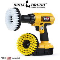 Drill Brush - 5-inch Spin Brush Cleaning Kit - Calcium, Mineral Deposits, Soap Scum, Rust - Hard Water Stain Remover - Grout Cleaner - Shower Curtain - Bath Mat - Bathroom Accessories - Shower Door