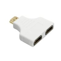 Wensltd Adapter Converter 1080P HDMI Port Male to 2 Female 1 In 2 Out Splitter Cable (White)
