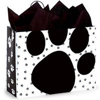 NW Pooch's Paws Paper Shopping Bags - Vogue Size - 16 x 6 x 12 1/2in. - 25 Pack