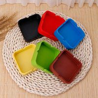 6pcs Square Ashtray Silicone Cigarette Smoking Bedroom Smoke Bin Cigarette Pipe Holder Home Decor tokodailydeals