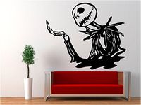 Jack Skellington - Halloween Nightmare Before Christmas Decal Sticker for Laptop Mac Window Wall Room Truck Car (23" inches (Black)