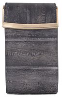 New Waterproof EEL Skin Genuine Leather Sliding Cigarette Case Lighter Holder Wallet (Black)