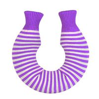1.6L U-Shape Water-Filled Hot Water Bottle Water Bag with Knitted Cover,Purple
