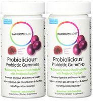 ainbow Light - Probiolicious Probiotic Supplement (2 Packs of 50 Gummies) - Promotes Digestive, Colon and Immune Health, Supports Digestion of Lactose in Dairy Products - Gluten Free & Milk/Dairy Prod