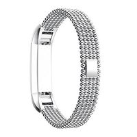 Band for Fitbit Alta,Metal Fitbit Alta Strap,Stainless Steel Fitness Replacement Sport Armband for Fitbit HR,Adjustable Smart Watch Band with metal Buckle for Fitbit Alta/Fitbit Alta HR - silver