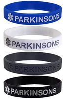 Max Petals Parkinsons Medical Alert ID Silicone Bracelet Wristbands for Parkinson's Disease (4 Pack)