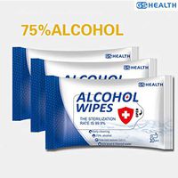 10 Pack 75% Alcohol Wipes,Alcohol Prep Pads,Long-Lasting Sterilization Disposable Wet Wipes Moist Non-Woven Fabrics Cleaning Disinfection Towelettes(10PCS/Pack)