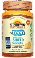 Sundown Teen Vision Guard I Shield Gummies, 60 Count, Eye Vitamin Gummies, Lutein and Zeaxanthin Supplements with Zinc, Vitamin A, Supports Vision Health, May Help Eyes Filter Out Blue Light
