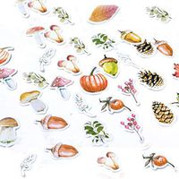 Anniston School Stationery, 46Pcs/Box Lovely Forest Plant DIY Diary Album Decoration Paper Sealing Stickers for Middle High School Office College Student Girl Boy Adult