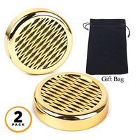 Cigar Humidifier 2 Pack, Anync Cigar Humidor Humidifier with Two Sided 3M Round Sticker, Suitable for Cigar Boxes, Cigar Cabinets, Gold, Diameter 2.2in