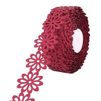 uxcell Polyester Wedding Flower Design Dress Headwear Decor Gift Packing Ribbon Roll Burgundy