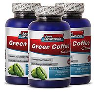 Weight Loss Green Coffee Bean - Green Coffee Cleanse - Extra Strength Formula Plus - Natural Green Coffee Extract - 3 Bottles 180 Capsules
