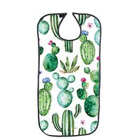 Adult Bibs with Waterproof PVC Backing, Adult The Eldly Bib Adult Washable Dining Bibs for Elderly, Sunset and Palm Trees Pattern with Snap Closure