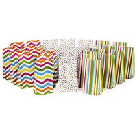 Hallmark Spring Pastel Party Favor and Wrapped Treat Bags, Assorted Designs (30 Ct., 10 Each of Chevron, Dots, Stripes) for Baby Showers, Birthdays, Easter, Mothers Day, Care Packages, May Day
