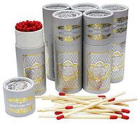 Long Round Matches Shabbos Kodesh Decorated Container of Approx 40 Matches - Pack of 6