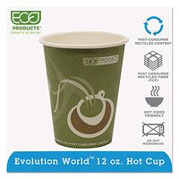 Eco-Products44; Inc. EPBRHC12EW Evolution World 24% PCF Hot Drink Cups44; Sea Green44; 12oz44; 1000/Carton