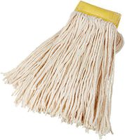 AmazonBasics Cut-End Cotton Commercial String Mop Head, 5 Inch Headband, Small, White, 6-Pack