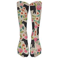Show Steer Cows Farm Barn Florals Design Knee High Graduated Compression Socks For Women And Men - Best Medical, Nursing, Travel & Flight Socks - Running & Fitness
