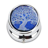 Guojew Tree of Life Custom Fashion Round Pill Box Tablet Holder Pocket Purse Organizer Case Decoration Box