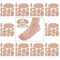 Moleskin Tape Flannel Adhesive Pads Heel Stickers Blister Prevention Pads Anti-wear Heel Pads for Feet Fabric Padding 110 Pieces 11 Shapes