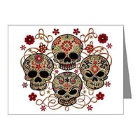 Note Card Flower Skulls Goth