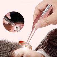 SHIYANLI 1 PC Child Luminous Ear Wax Cleaner Flashlight Earpick Ear Cleaning Tweezer Ear Curette Care Tool for Children Kids Adult