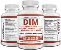 DIM Supplement 150mg Plus BioPerine Broccoli & Calcium D-Glucarate for Estrogen Balance, Estrogen Booster PMS Relief & Menopause Supplement for Women, Estrogen Blocker & Lean Muscle Supplement for Men