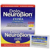 Dolo Neurobion - Pain Reliever, Fever Reducer, Extra Strength, Fuerte, Alivia el Dolor, Reduce la Fiebre Dispenser 50 x 2 Tablets