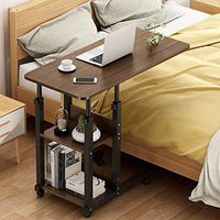 Adjustable Height Hospital Bed Table, Computer Desk with Smooth & Lockable Casters, Medical Bedsid, Works As Laptop Cart, Learning Reading Eating (Color : B, Size : 60x40cm)