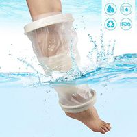 Knee Cast Wound Covers for Shower, Waterproof Reusable Bandage&Cast Protector Knee Surgery, Bath Swimming Wound Cover for Leg Knee Calf Wound, Burns Surgery Water Protection - Adult Size
