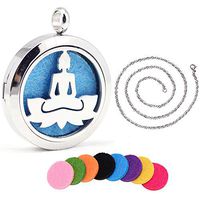 Kissreason Yoga Om Buddha Jewelry Design Aroma Aromatherapy Essential Oil Diffuser Necklace Stainless Steel Locket Pendant Gift Jewelry