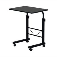 Azadx Side Table, Laptop Stand Adjustable Computer Standing Desk Portable Cart Tray Side Table with 4 Wheels for Bed Sofa Hospital Reading Eating (Black 23.62'' x 15.75'')