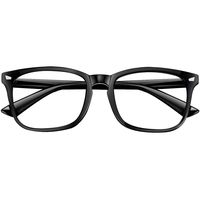 Blue Light Blocking Glasses 2pack Square Computer Glasses Women/Men, Nerd Reading Gaming Glasses Non Prescription (black)
