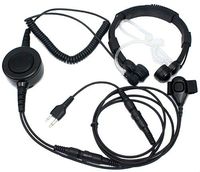 SUNDELY Military Grade Tactical Throat Mic Headset/Earpiece with Big Finger PTT for Icom 2 Two Way Radio Walkie Talkie 2 Pin Jack IC-02A IC-02AT IC-02E IC-02N
