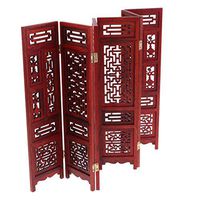 1/6 Miniature Wood Folding Screen for Hot Toys Figures Barbie Dollhouse Accs