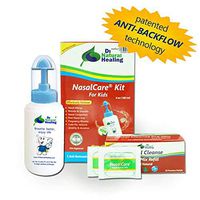 Dr Natural Healing Award Winning Nasal Irrigator & Sinus Rinse Kit with Premium Mixed Saline Rinse Packs (24-Pack Starter Kit - Child-Safe)