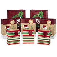 Hallmark Christmas Gift Bag Assortment, Traditional (Pack of 8 Gift Bags; 3 Small 6", 3 Medium 9", 2 Large 13")