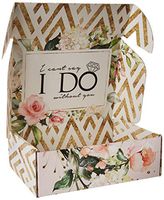 Bridesmaid Proposal Box Empty | Gold and Floral Design |"I Can't Say 'I Do' Without You" Message Inside | Maid of Honor Proposal Box (1 Box (Empty))