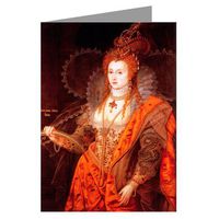 12 Vintage Notecards Set, portrait of Queen Elizabeth I, She led England to victory over the Spanish, the greatest power of the age
