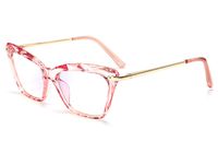 FEISEDY Crystal Cat Eye Glasses Frame Blue Light Blocking Computer Eyewear B2500