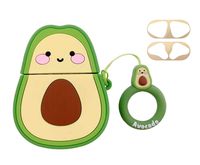 Airpods Case MEIQING Cute Avocado Silicone Cover for Airpods 1 2 Charging Case with Dust Guard for Airpods Case Earphones Accessorie Great Gift