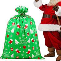 DIYASY Jumbo Christmas Gift Bag,Green Plastic Giant Gift Bags for Oversized Gift Wrapping.