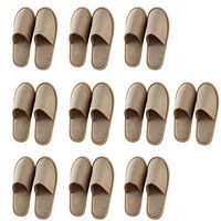 Fitlyiee Non-slip Unisex Slippers Flax Breathable Guests Slipper for Men Women (10 Pack, Yellow)
