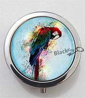 BlackKey Parrot Bird 3-Compartment Decorative Pocket Gift Box Case Organizer for Pill, Color 1 -2317